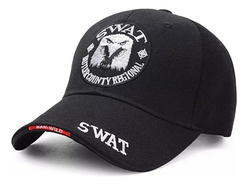 Boné Tático Estilo Swat Bordado Aba Curva Fecho Velcro