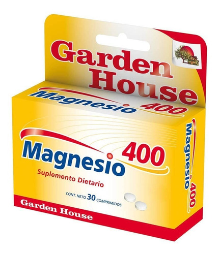 Garden House Magnesio 400 Calambres Huesos Artrosis X30 Comp Sabor Sin Sabor