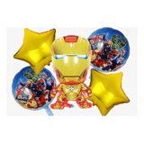 Globos Iron Man Pack 5 Unidades Metalizados Avengers