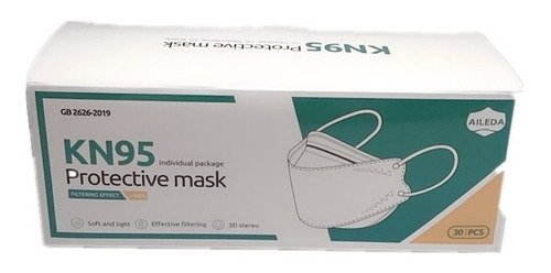 30 Máscaras Descartáveis Tripla Camada Com Clipe Nasal Kn95