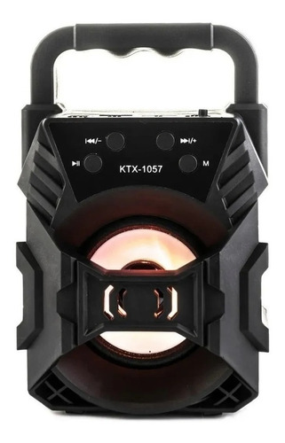 Bocina Genérica Ktx-1057 Portátil Con Bluetooth Negra 