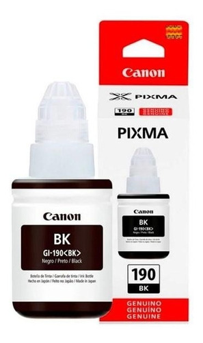 Botella De Tinta Gi-190-bk Negra Canon 