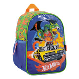 Mochila 12 Pulgadas Hot Wheels Infantil Nene Paseo Jardín Color Verde Diseño De La Tela Hot Wheels 75108