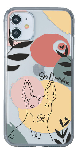 Funda Para iPhone Mujer Perrito Xolo Minimal Con Su Nombre