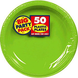 Amscan Kiwi Verde De Plástico Plato Grande Party Pack, 50 Ct