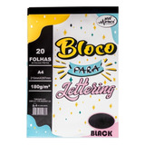 Bloco Lettering Folha Preta Papel Preto A4 180g 20fls Merci 