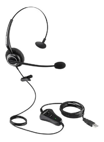 Headset Telemarketing Fone Intelbras Tiara Chs40 Usb Chs-40