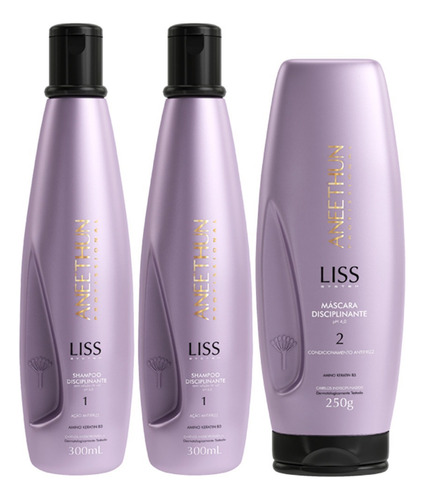 Kit 2 Shampoo Liss E 1 Mascara Disciplinante Liss Aneethun