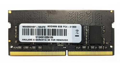 Memória Notebook Multilaser 8gb Ram Ddr4 Sodimm 2400 Mhz 