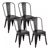 Pack De 4 Sillas Tolix Negras