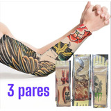 X3 Pares De Mangas Para El Sol Tatuajes Moda Proteccion Uv