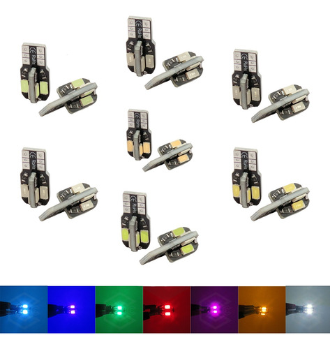 Kit 5 Par Focos De Pellizco 8 Led Canbus Alta Intensidad 12v