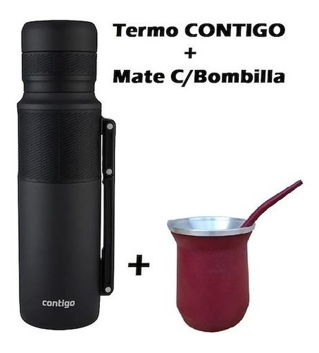 Termo Contigo Acero Inoxidable 1182 Ml + Mate Aluminio 230ml