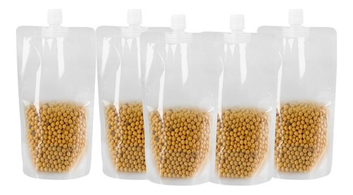 Kit 5 Sacos P/ Grãos Arrumar Cozinha Dispensa Bancada 1l