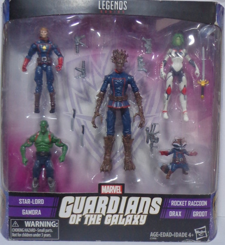 Star Lord Gamora Rocket Drax Groot Marvel Legends Guadianes