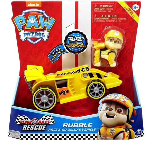 Paw Patrol Vehículo Deluxe Rubble Patrulla Canina Sonidos 