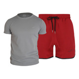 Paquete De Short Stretch Y Playera Deportiva Ejercicio Gym