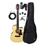 Violão Giannini Ggc Plus Natural Kit Capa Acessórios Full