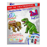 Rompecabezas 3d Pinta El T-rex/ Triceratops