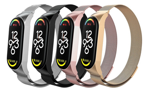 T 4 Correas De Corbata Milanesas Para Xiaomi Mi Band 7 6 5