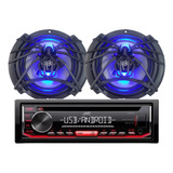 Estéreo Jvc 1 Din + Bocinas Soundstream 6.5