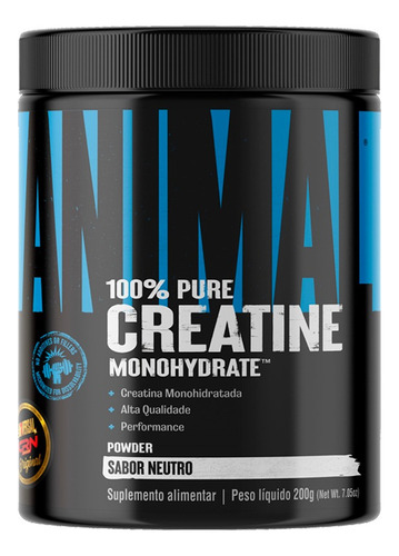 Suplemento Em Pó Universal Nutrition Creatine Creatina Monohidratada Creatine Em Pote De 200g Creatina Animal Legitima Nova