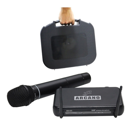 Microfone S/ Fio Uhf Arcano Am-ha1 Mic De Mão Baixo Custo