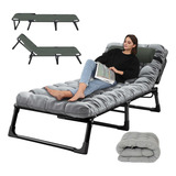 Cama Portatil Plegable De Reforzado Con Colchon Desmontable