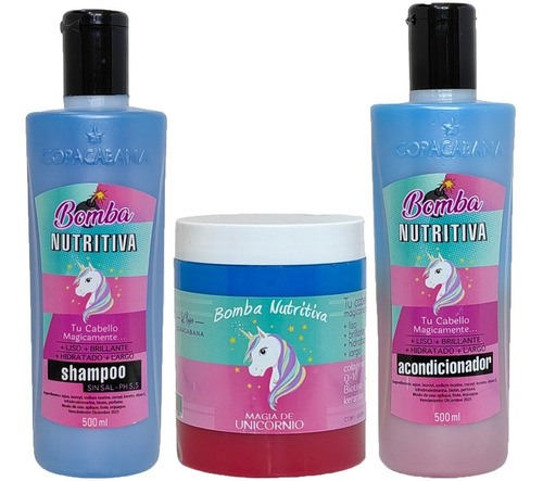 Kit Shampoo + Acondicionador + Crema Bomba Nutritiva