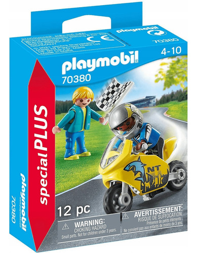 Playmobil Special Plus Chicos En Moto De Carrera #70380