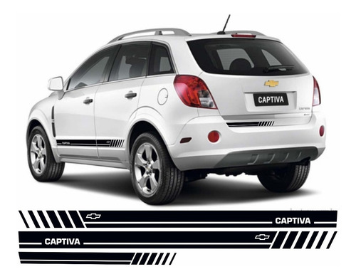 Kit 3 Adesivos Chevrolet Captiva Sport Faixa Acessórios Gm