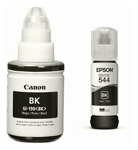 Canon Gi-190 Bk Lam + Epson Careps5820 Cartucho Dye, Negro