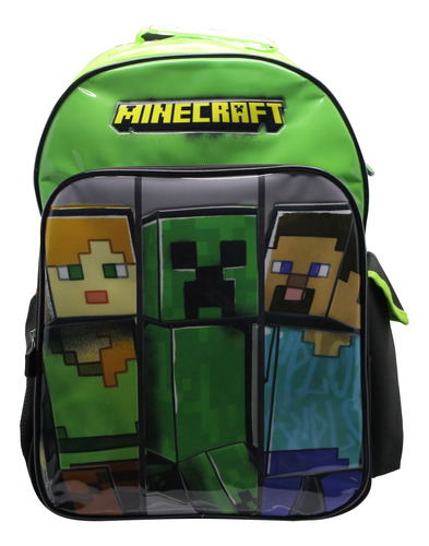 Mochila Minecraft Escolar Primario De Espalda Original