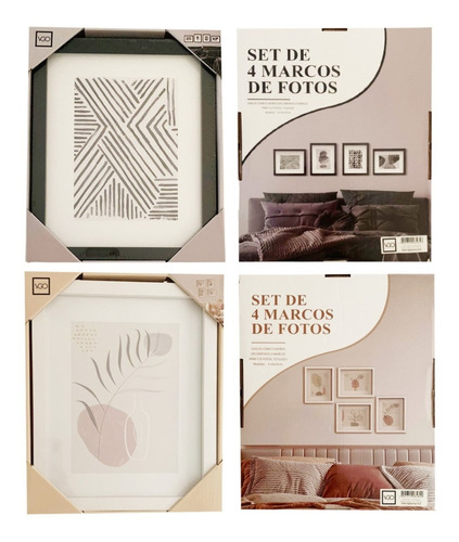 Set Portaretratos X4un Marcos De Decoración Foto20x25 Vgo 