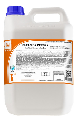 Desinfetante E Limpador Uso Geral Clean By Peroxy 5l Spartan