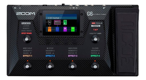 Zoom G6, Pedal De Efectos Para Guitarra, Color Negro