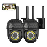 Camaras De Seguridad Baratas Vigilancia Wifi Exterior 2 Pcs