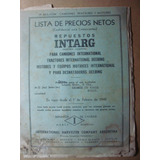 Lista De Precios Repuestos Intarg Camiones Tract 1945.34 Pag