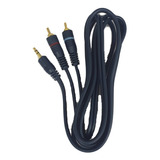 Cable 1,80m Audio Uso Rudo 2 Plug Rca - 1 Plug 3.5mm 080-161