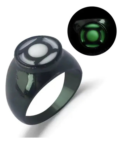 Anillo Brillante Poder Verde Estilo Galáctico Luminiscente