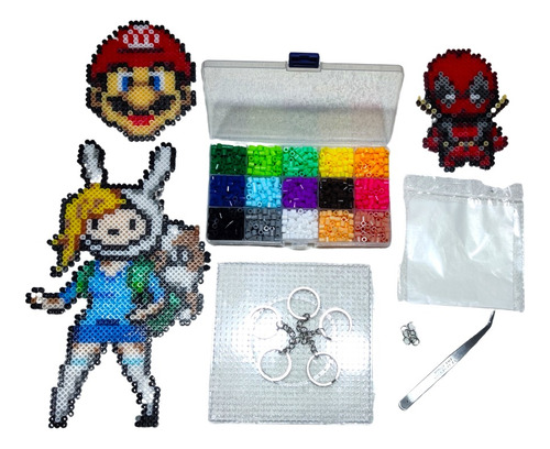 Pack 5mm Hama/perler/arktal Beads 15 Colores + Accesorios