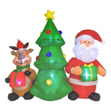 Inflable Navidad Santa Reno Arbol Luz Led Decoracion 1.5mts Color Multicolor