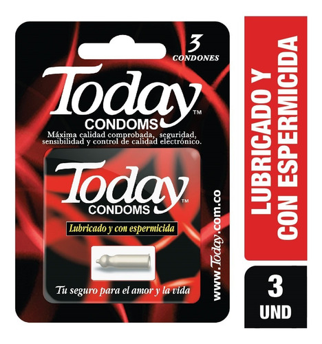 Condones Today Lubricado Espermici - Unidad a $1744