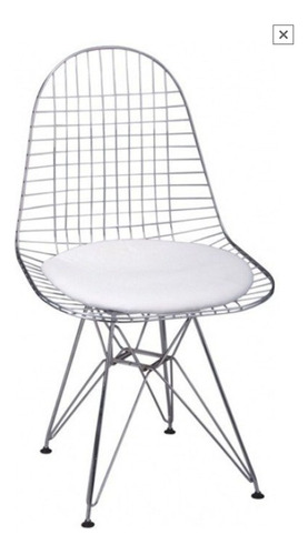 Set 4 Silla Bertoia Eames Dkr Wire Eiffel Metal Alto Impacto