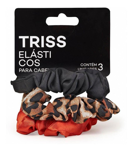 Elástico Para Cabelo Triss/needs Estampado E Liso 3un Triss Conjunto De Elasticos Para Cabelo Sendo 1 Estampado E 2 Lisos Contendo 3 Unidades