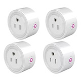 Enchufe Inteligente Wifi Smart Plug Alexa Google Home 4 Pack Color Blanco