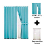 Set De Cortinas Largas Para Sala | Blackout + Translucidas