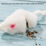 Yangbaga Upgraded Real Fur Rattle Cat Toys Interactive Mice,