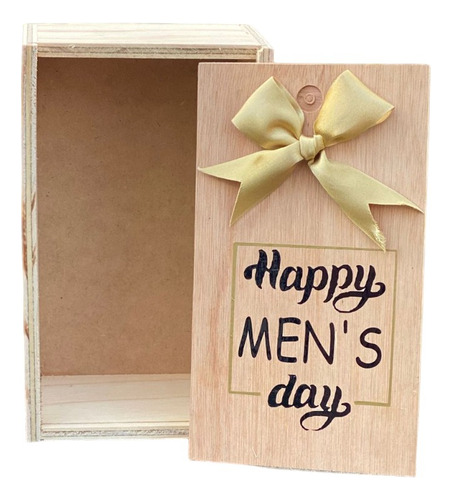 Caja Tapa Corrediza Madera Regalo Dia Del Hombre 25x15x9.5cm