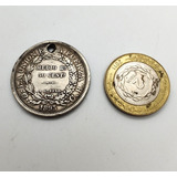 Moneda Antigua Bolivia 50 Cnts Plata 1893 - Numismatica